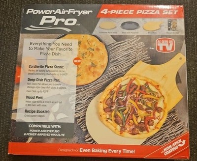 Power Air Fryer Pro Oven 4-Piece Pizza Set Make Deep Dish Thin Crust Bread More