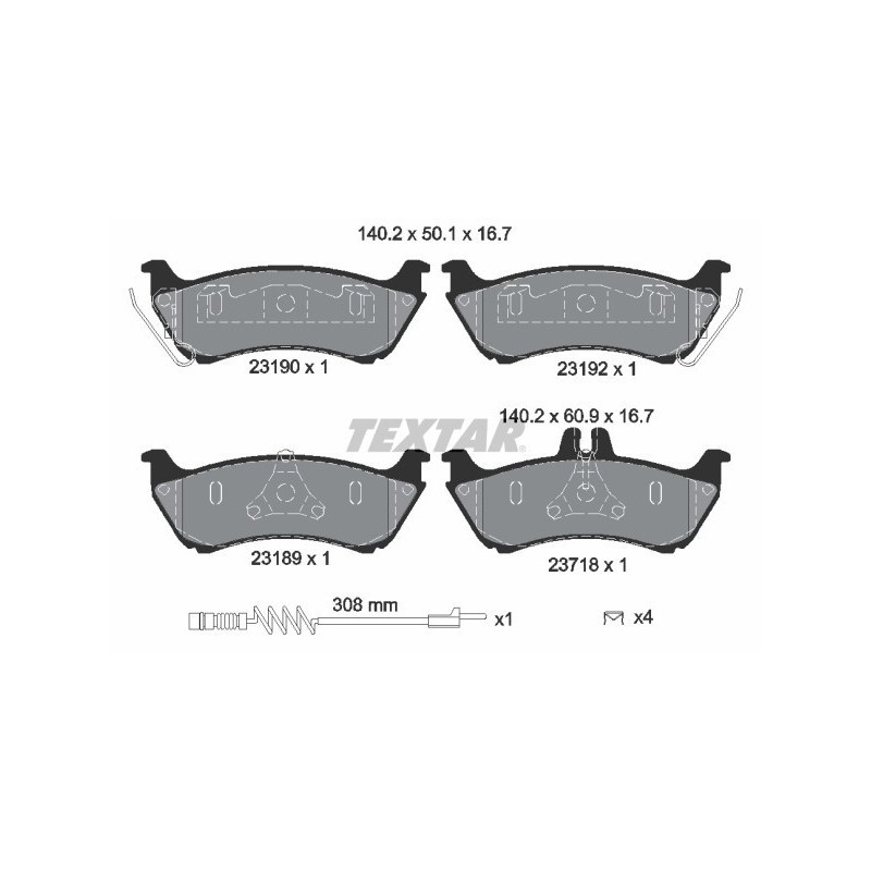 TEXTAR 2319002 Plaquettes de frein arrière pour Mercedes M