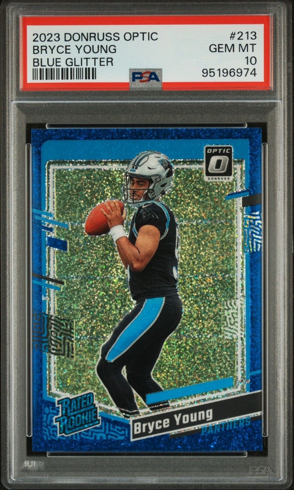 2023 Donruss Optic  Rated Rookie Bryce Young #213 Blue Glitter (RC) PSA 10 FRESH
