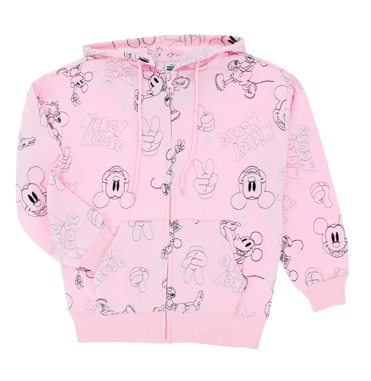 Disney Womens Size M Mickey Mouse Full-Zip Hoodie Jacket Embroidered Characters