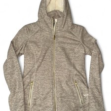 Athleta Women's Cream and Grey Hoodie