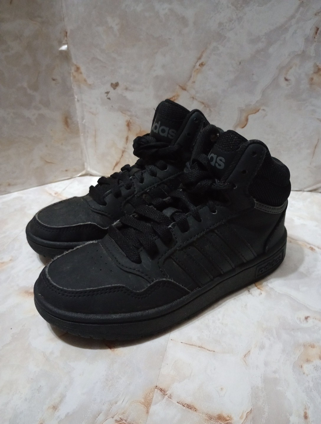 SAOLA Scarpe Adidas Hoops Mid 3.0 nere sneakers da basket bambino 13K