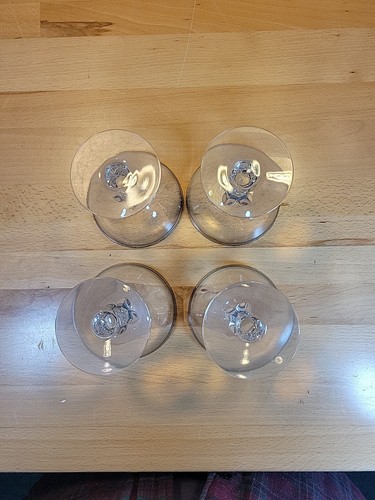 4 Fostoria Wedding Ring Champagne Tall Sherbet glasses Platinum rim cocktail vtg - Picture 9 of 9