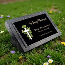 Personalised Cross Design Memorial Grave Marker In Loving Memory (UV PRINTED)