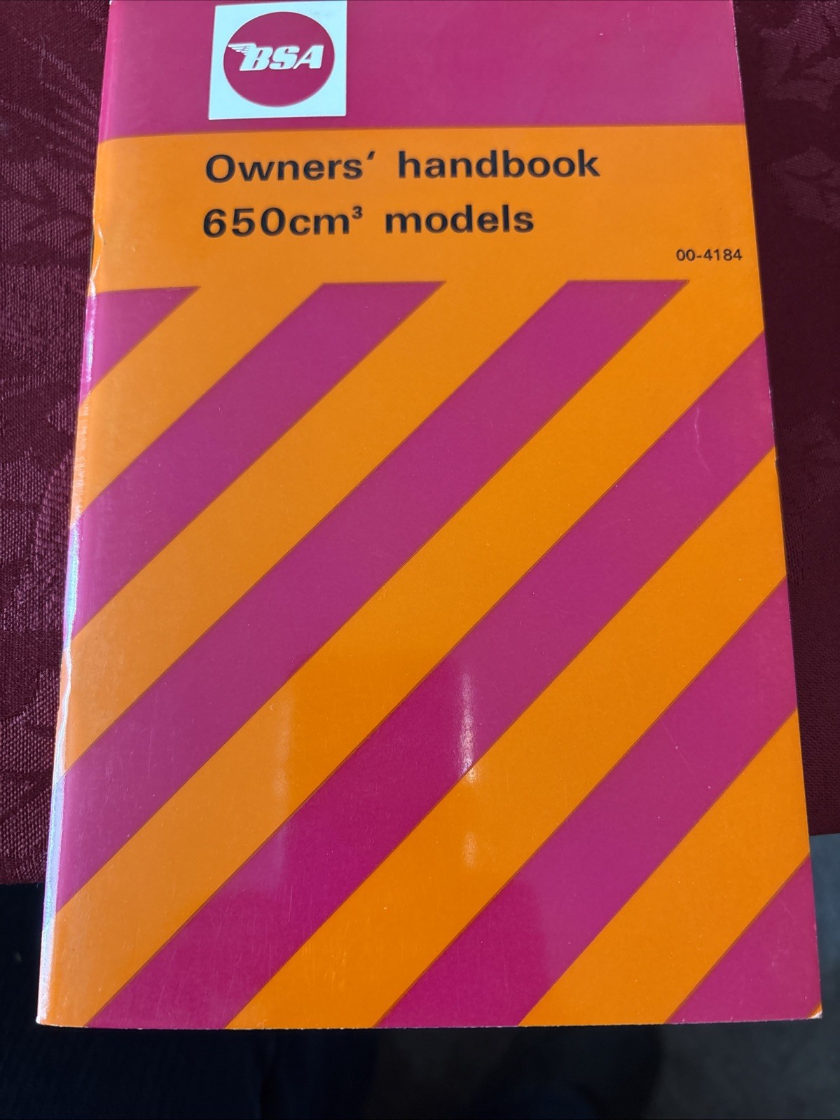 BSA 650cm Owners Handbook 1972 00-4184 A65T A65L A65FS EM239