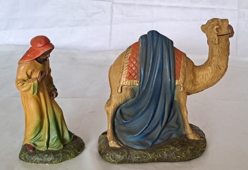 Auflösung.Fundzustand.Museumstücke.Alte Krippefiguren+Großes Kamel mit Kamelführ - Bild 7 von 13
