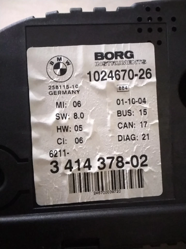 BMW X3 3.0 2005 AT OEM velocímetro cuadro de instrumentos 1024670-26 04-06 44 k Foto 4 de 4