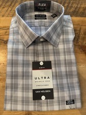 Van Heusen Flex Collar Slim Fit Button Down Shirt Mud Green 17/17 1/2 XL NWT