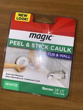 White Tub and Wall Peel and Stick Caulk Strip 11ft Seals Out Moisture