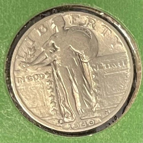 1930 S 25C Standing Liberty Quarter 90% Silver U.S. Coin