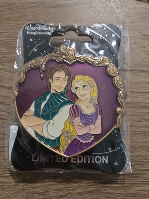 Disney WDI MOG Tangled Rapunzel Flynn Rider Heart Pin Valentine's Day