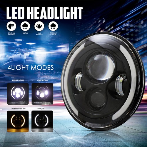 Faro LED de 7 pulgadas DRL + luz trasera luz inversa giratoria para Jeep Wrangler TJ CJ - Imagen 6 de 12