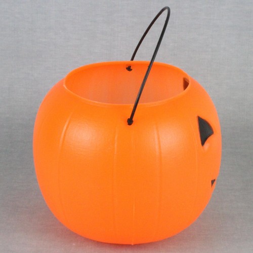Halloween Blow Mold Pumpkin Trick Treat Bucket General Foam Plastics USA VTG 7in - Picture 5 of 8