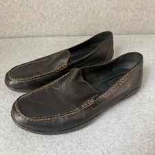 Born Mens Black Leather Brompton II Loafers Slip-On Comfort Shoes Size 10 / 44