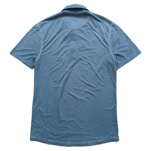 Lululemon Polo Shirt Mens Size M Evolution Short Sleeve Performance Blue - Picture 2 of 4