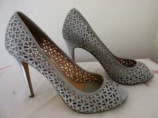 Jewel Badgley Mischka formal wedding peep toe stiletto 7.5 NEW no box