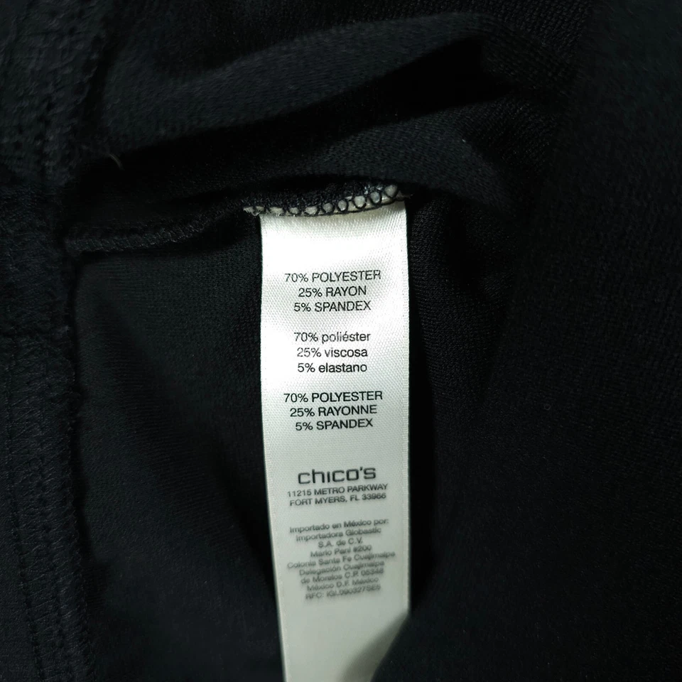 Weekends by Chicos Pantalones Mujer 2 EE. UU. Grande Negro Estribo Pull On Leggings Elastizados Foto 4 de 4