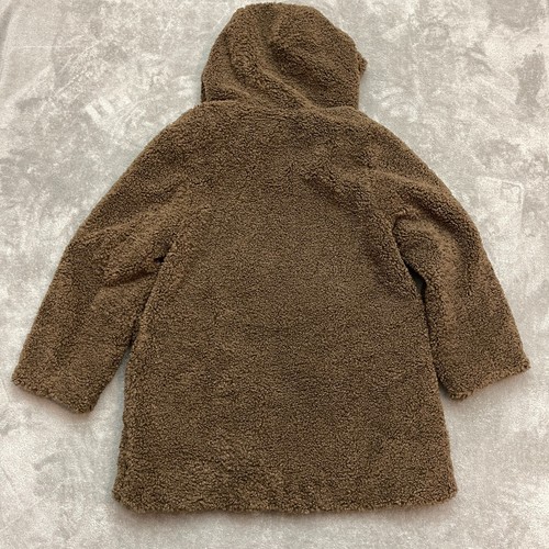 Zara Kids Hooded Teddy Bear Sherpa Coat Toggle Closure Size 11-12 Brown - Picture 2 of 10