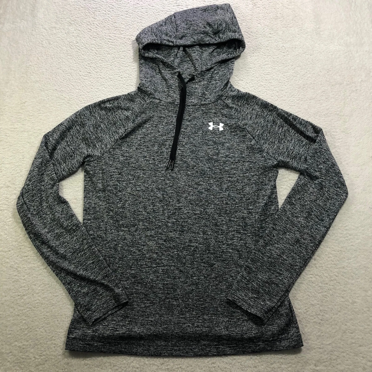 Under Armour Womens XS Tech Twist Hoodie Shirt Gray Heather 1311501 Heatgear