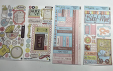 BABY Stickers Lot of 4 Sets Cardstock Titles Etc.