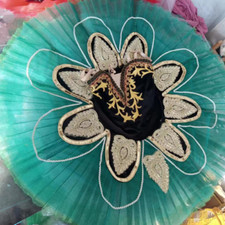 New Professional Ballet Skirt Girl Green Swan Sequin Dance Costume Ballet Outfit