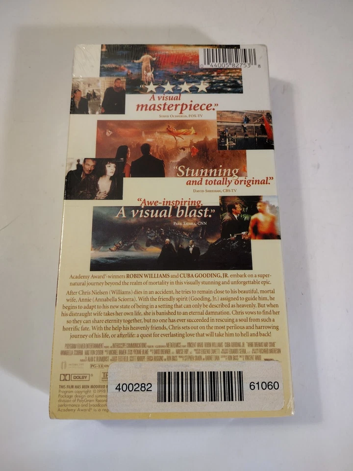 WHAT DREAMS MAY COME VHS video tape FACTORY SEALED Store sticker Robin Williams - Image 2 of 4