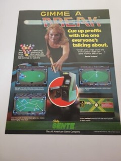 FLYERS  BALLY/SENTE  GIMME A BREAK  Video Game advertisement original see pic