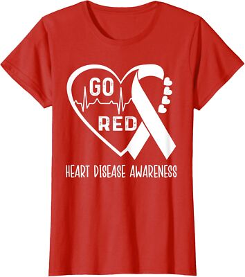 Go Red American Heart Health Month Awareness Gift Ladies' Crewneck T-Shirt