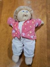 Vintage Cabbage Patch Kids Wheat Hair, Blue Eyes, Dimple Earrings 1984