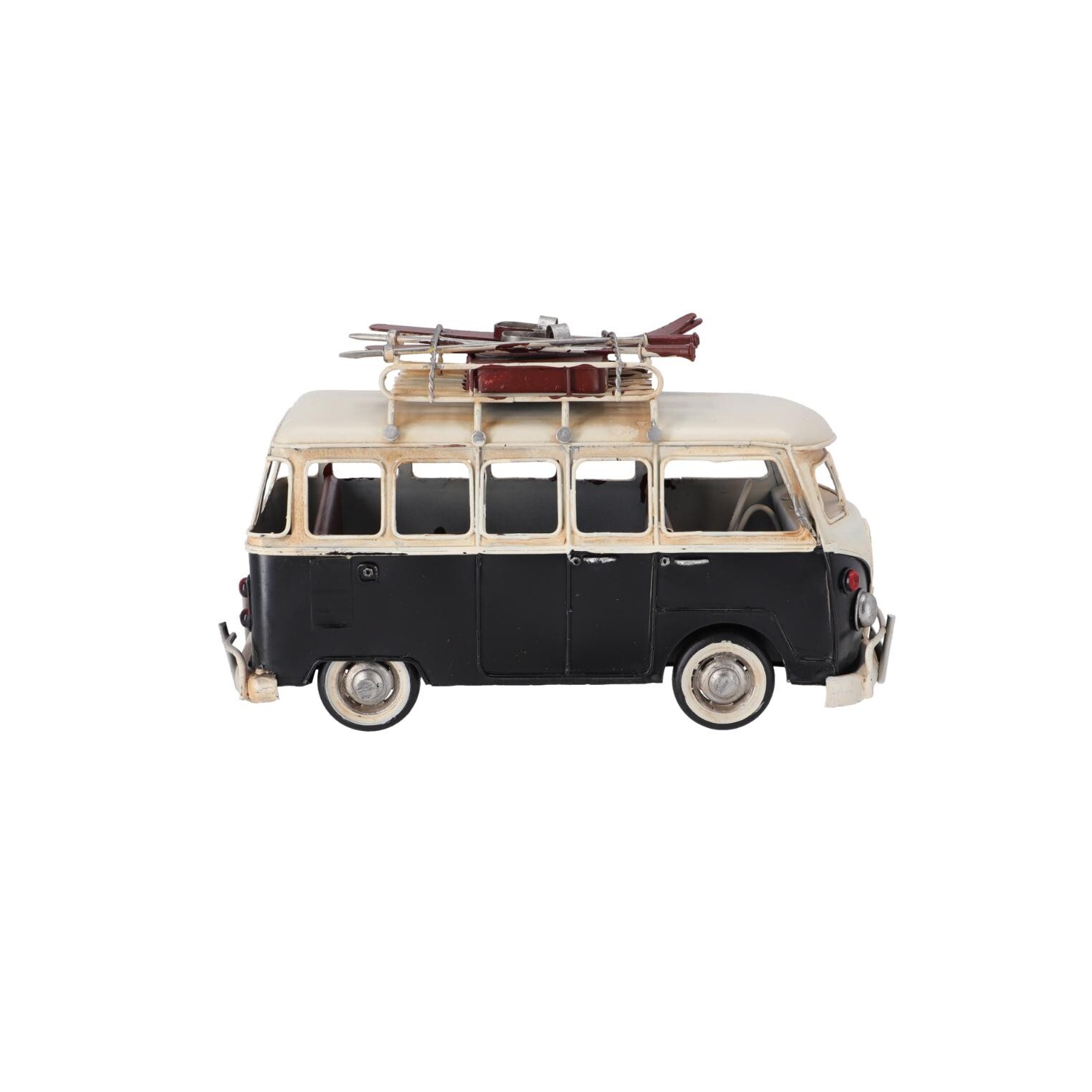 Modelo De Latón De Autobús Para Esquiadores Versión Negra De 28 Cm Idea Regalo