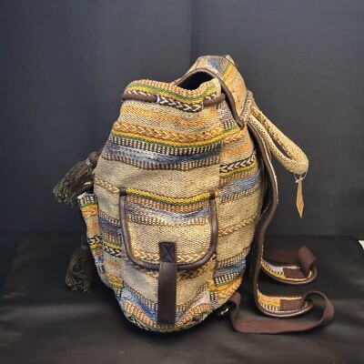 Earthbound Trading Co. Woven Multicolor Bohemian Backpack  display picture 2