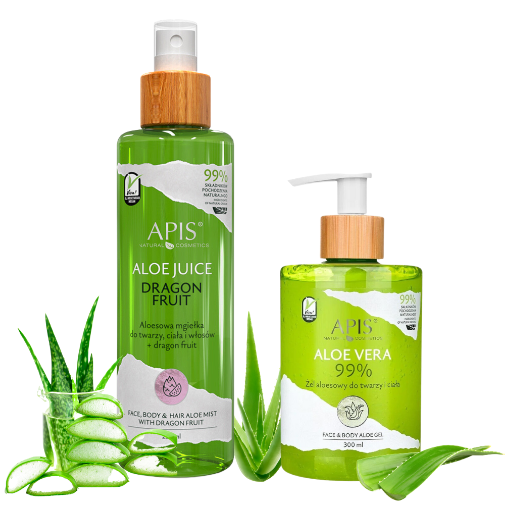 Apis Aloe Vera Dragon Fruit Face Body, Hair Mist and Aloe Vera Body Gel