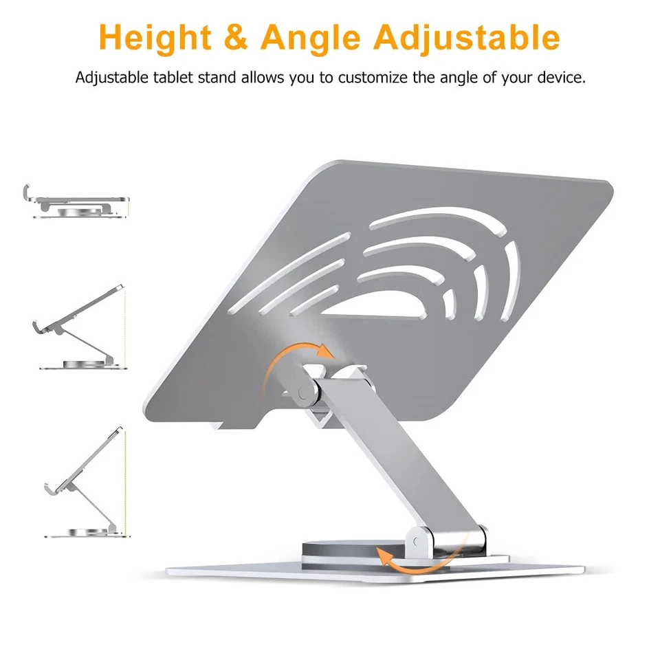 Metal 360° Rotation Tablet Holder Stand Foldable Bracket For iPad Pro 13 Samsung - Image 4 of 4