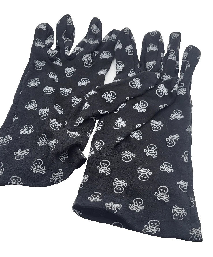 Guantes La Crasia Hechos en EE. UU. NYC Gótico Punk Calavera y Huesos Cruzados Talla Única (s) Foto 2 de 4