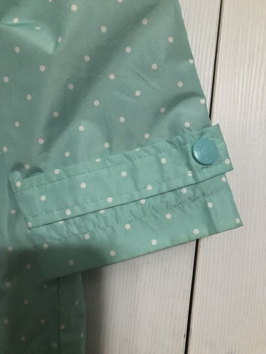 Carters Polka Dot Cat Hood Raincoat Light Green Teal Jacket Girl Size 6X Outdoor - Picture 6 of 9