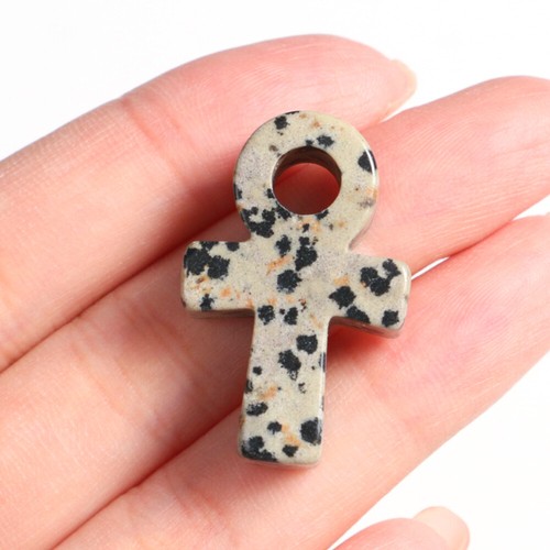 Natural Gemstone Chakra Quartz Crystal Carved Cross Pray Ankh Healing Decoration - Picture 12 of 41