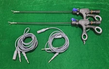 2pc Laparoscopic Bipolar Ruby Forceps 5mmx330mm with Cable Reusable Instruments