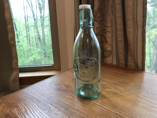 Vintage Absolutely Pure Milk Bottle With Embossed Cow On It Made In Italy - Bild 2 von 3