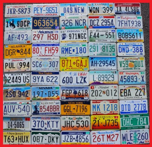 COMPLETE SET - ALL 50 STATES USA LICENSE PLATES LOT of Good License Plate Tags - Picture 1 of 10