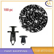 100 pcs Car 8mm Hole Plastic Rivets Fastener Auto Fender Bumper Push Pin Clips