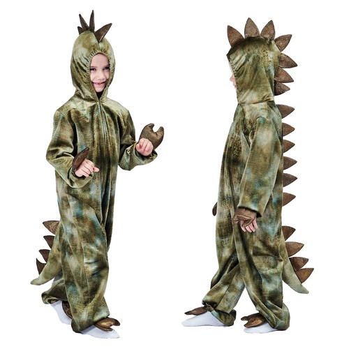 2-4T 4-8T Boys T-Rex Dinosaur Costume Child Kids Toddler Hooded Jumpsuit 3D Fur