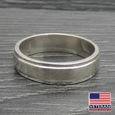 Sterling Silver Simple Striped Plain Band Wedding Ring Size 8.75