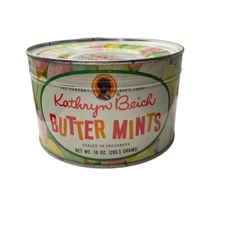 Vintage Kathryn Beich  Butter Mints Tin Sealed Key Wind Full NOS A