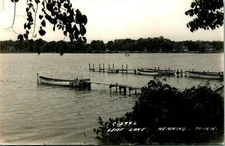 RPPC Shoreline Boat Docks on Leaf Lake Henning MN  Minnesota Postcard LL Cook Co