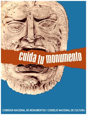 783.Decoration design Dance Poster.Cuida tu monumento.Antique Mask