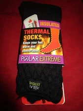 1 Pair Women Polar Extreme Thermal Socks 5-9 Black