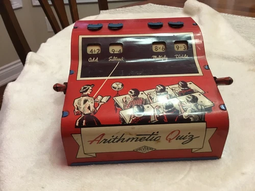 HOMESCHOOLERS Wolverine Arithmetic Quiz Metal Toy - 1950s Math Education