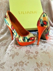 orange heels size 5