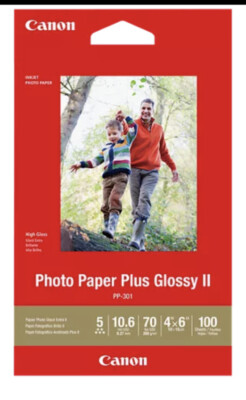 Canon Photo Paper Plus Glossy II - PP-301 - 4x6.   (100 Sheets) NIB