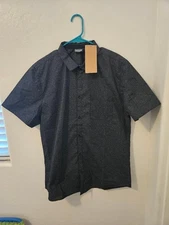 Chef Works Urban Collection Button Up Shirt Size Large SHC07 Black NWT